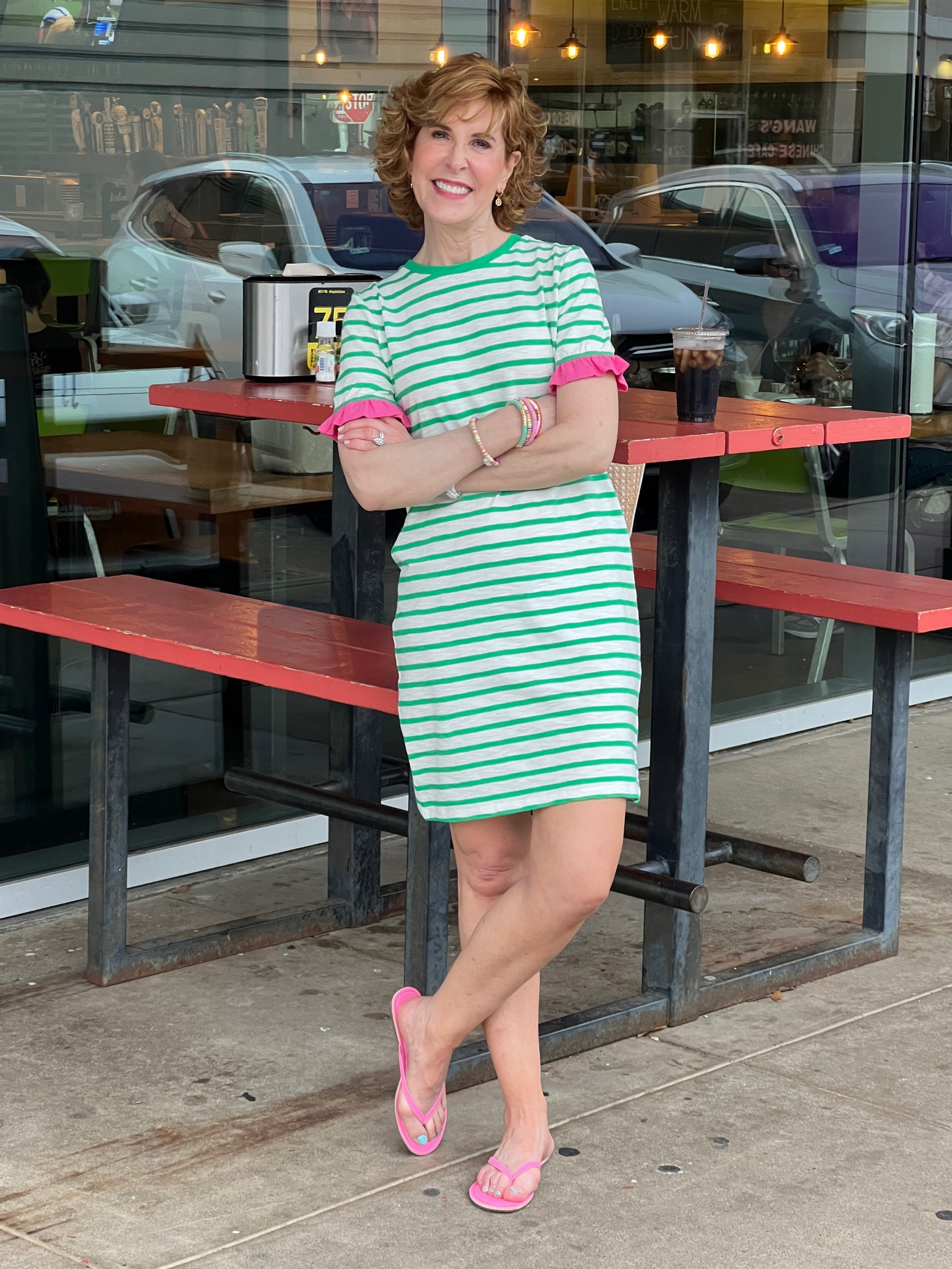 Cutest tee shirt dress with ruffle trim . The longer sleeve length hides your upper arms!

#LTKfindsunder100 #LTKover40 #LTKVideo