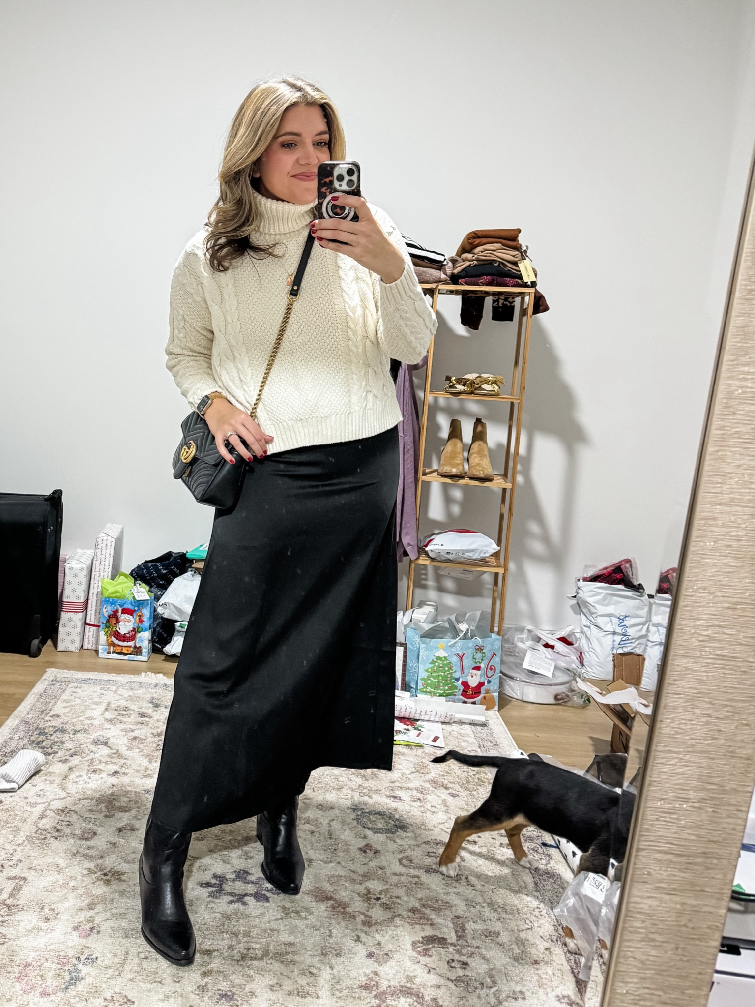 Outfit for winter out. Winter outfit with a skirt and boots. 

#LTKfindsunder100