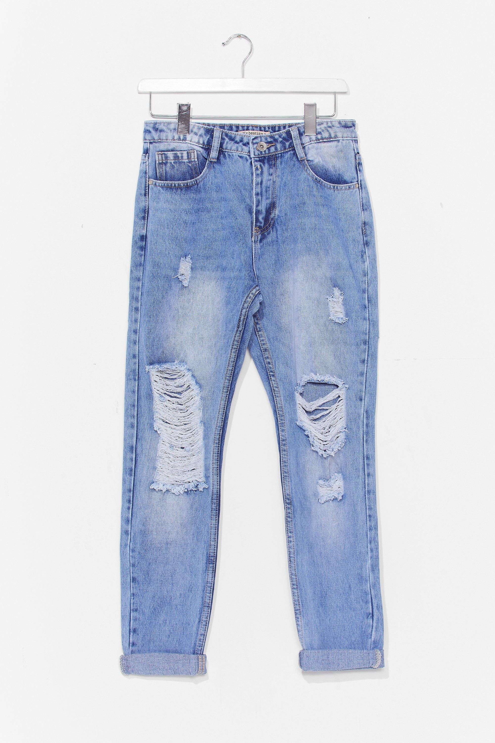 Distressed Knee Faded Mom Jeans | NastyGal (US & CA)