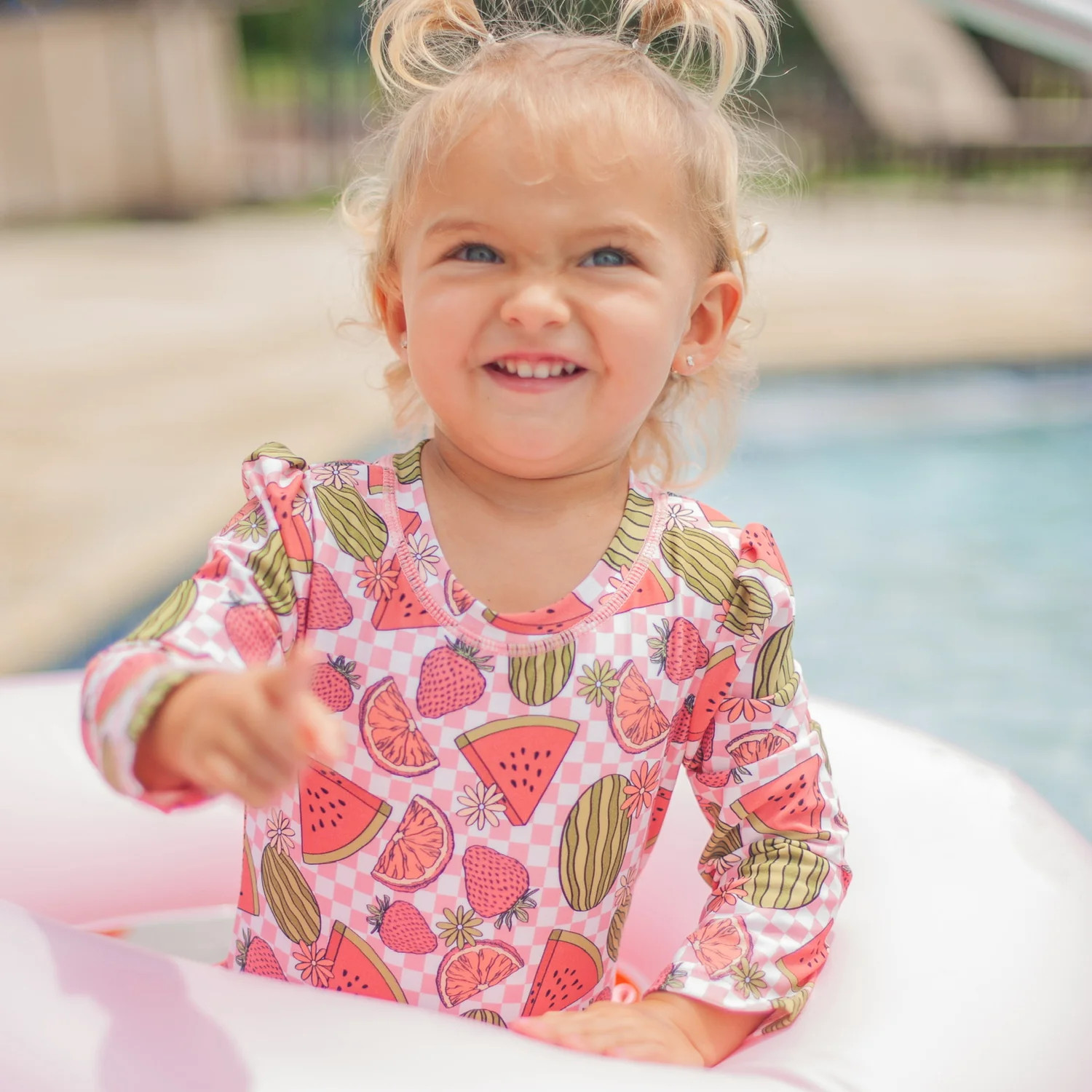 SLICE OF SUMMER DREAM RASH GUARD RUFFLE SWIM SUIT | Dream Big Little Co.