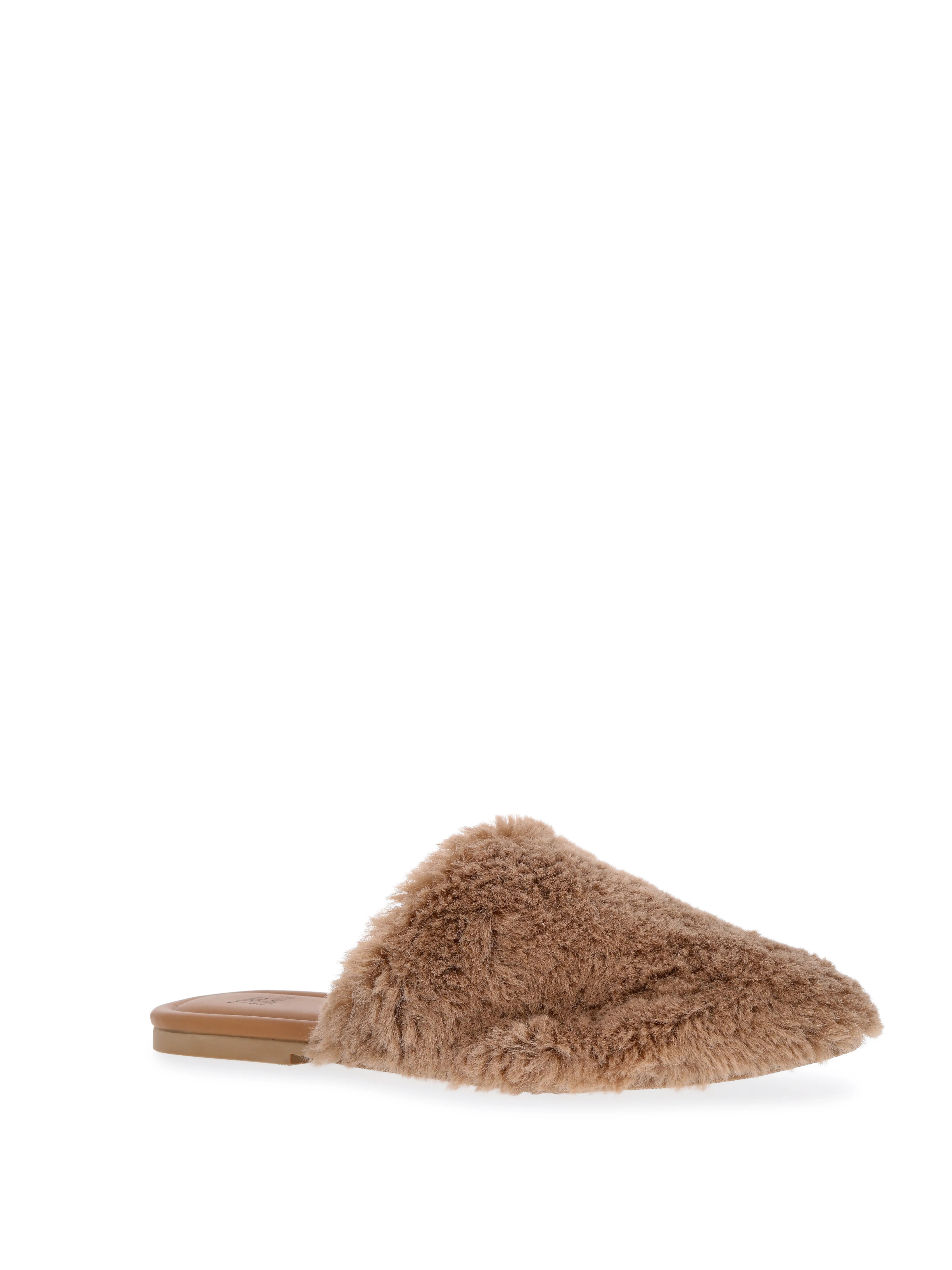 Time and Tru Women's Faux Fur Mules - Walmart.com | Walmart (US)