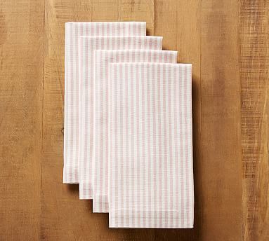 Wheaton Striped Napkin- Soft Pink | Pottery Barn (US)