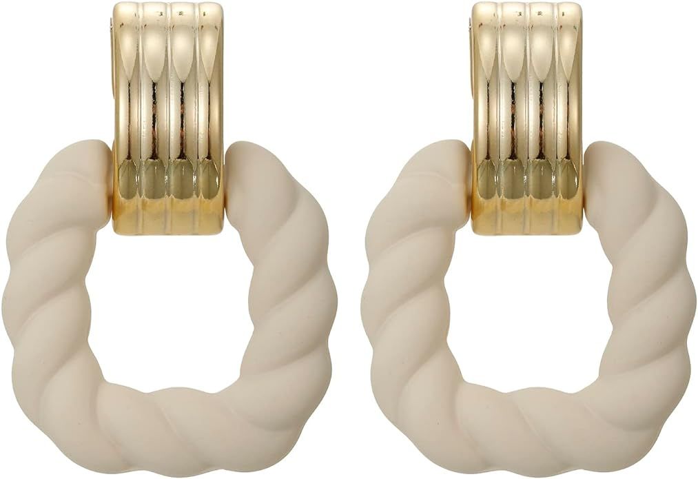 RUOFFETA Rectangle Earrings for Women, Acrylic Square Earrings Twisted Geometric Statement Earrin... | Amazon (US)
