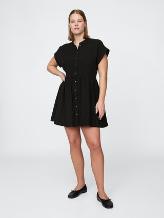 Cotton Gauze Mini Shirtdress | Gap (CA)