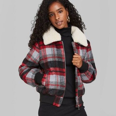 Women's Plaid Bomber Jacket - Wild Fable™ | Target