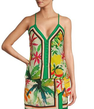 Antonio Melani Sabrina Printed Linen Button Down Coordinating Blouse | Dillard's | Dillard's