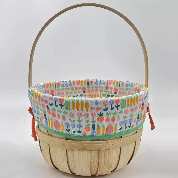 Circular Wooden Decorative Easter Basket with Liner - Spritz™ | Target