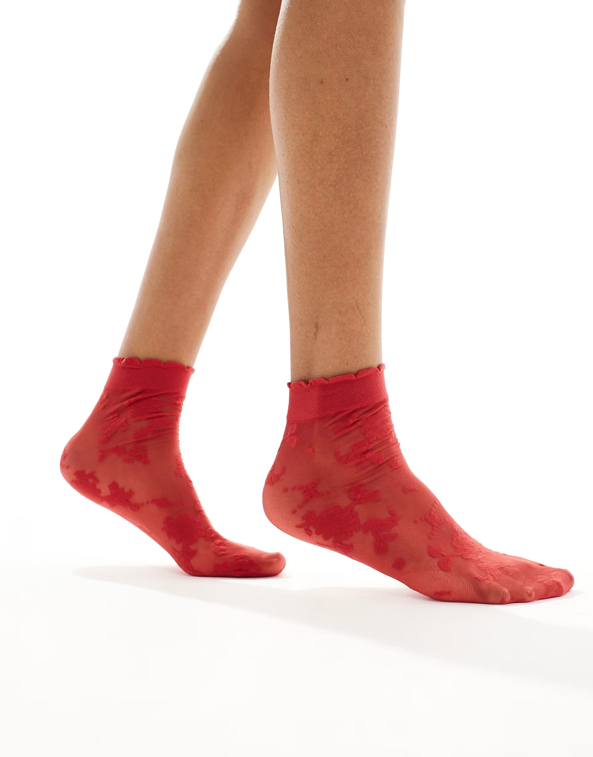ASOS DESIGN red lace socks | ASOS (Global)