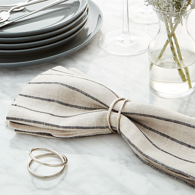 Aria Silver Napkin Ring + Reviews | Crate & Barrel | Crate & Barrel