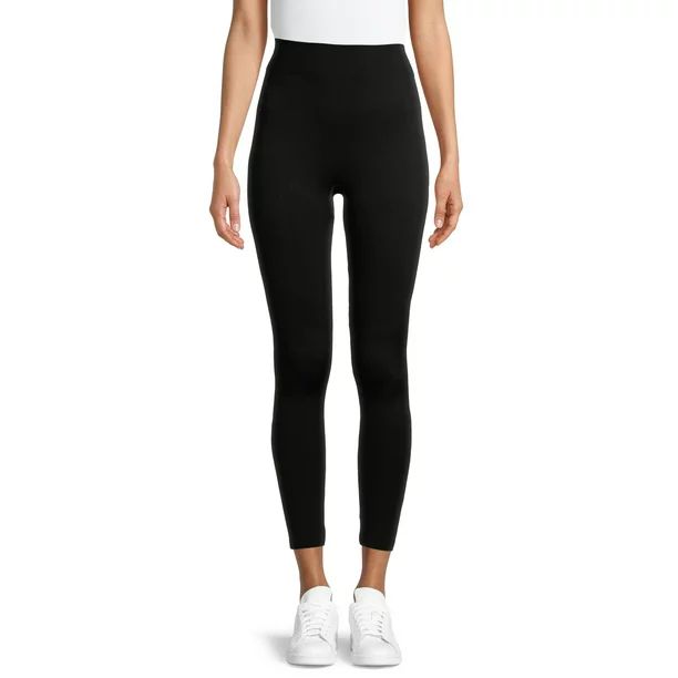 Time and Tru Women's Cable Knit Fleece Lined Leggings, 2 Pack | Walmart (US)