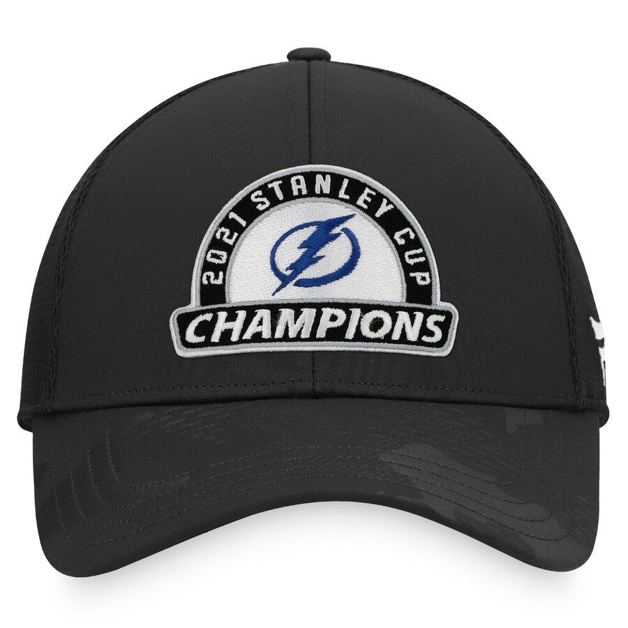 Tampa Bay Lightning Fanatics Branded 2021 Stanley Cup Champions Locker Room Adjustable Trucker Ha... | Fanatics