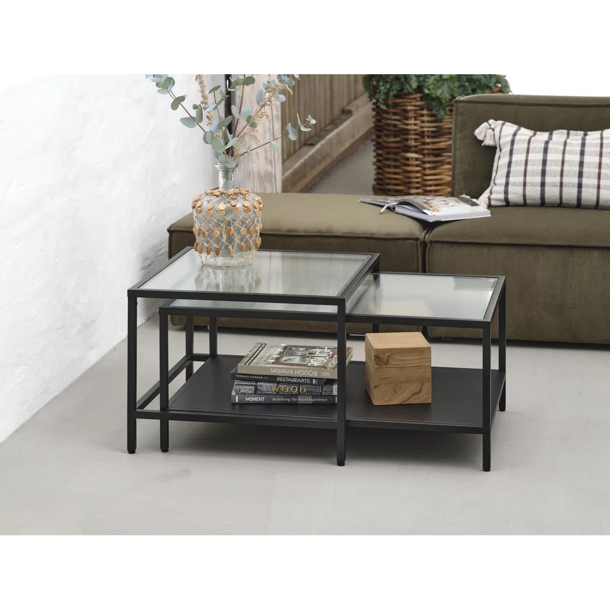 4 Legs 2 Nesting Table Set with Storage | Wayfair North America
