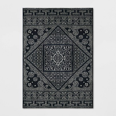 7' x 10' Medallion Outdoor Rug Navy - Threshold™ | Target