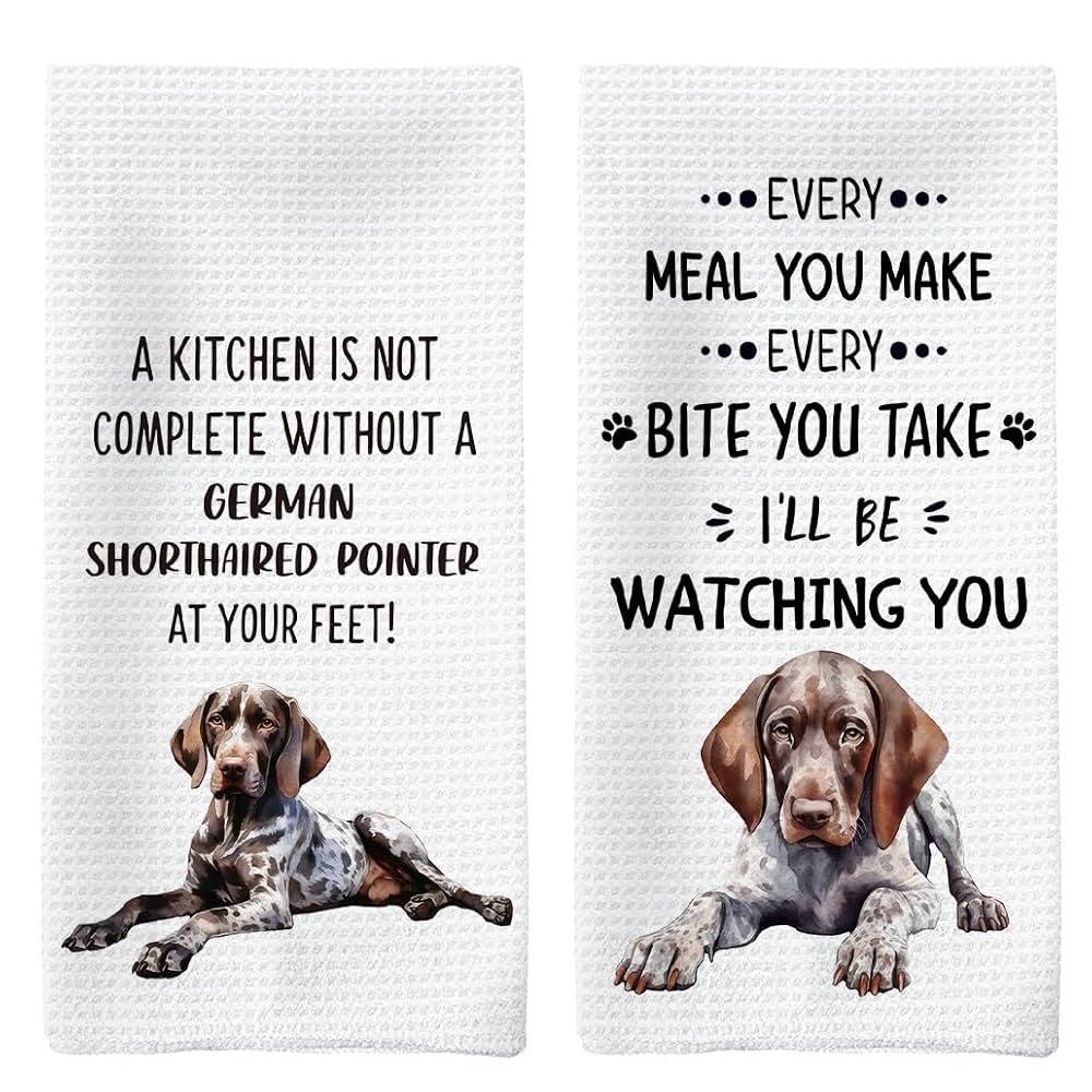 German Shorthaired Pointer Gifts Kitchen Towels Set of 2, German Shorthaired Pointer Dishcloths T... | Amazon (US)