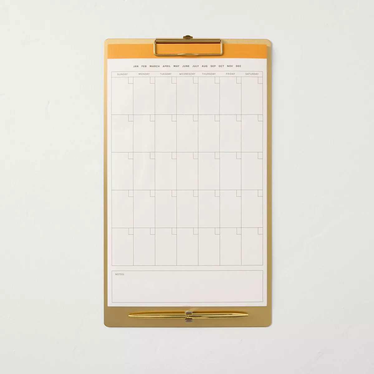 9"x15" Brass Clipboard Calendar (Undated) - Hearth & Hand™ with Magnolia | Target
