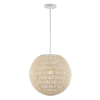 JONATHAN Y JYL6503B Luna 15.75" 1-Light Bohemian Modern Woven Rattan/Iron LED Pendant Farmhouse C... | Amazon (US)