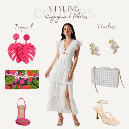 Wear this chic white dress to your engagement photo shoot, bridal shower or rehearsal dinner. This look is so versatile it’ll look perfectly with classic and nude accessories, or a tropical look with bold, colorful accessories! 

#LTKSeasonal #LTKwedding #LTKstyletip