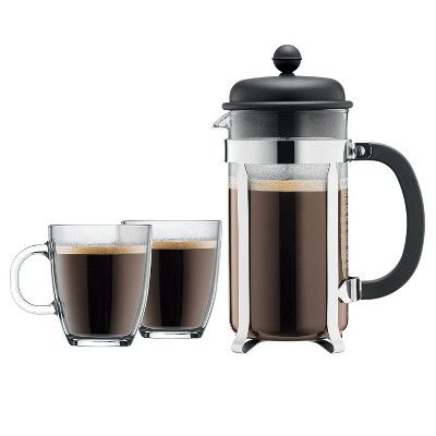 Bodum Caffettiera 8 Cup / 34oz French Press Coffee For Two Set - Black | Target