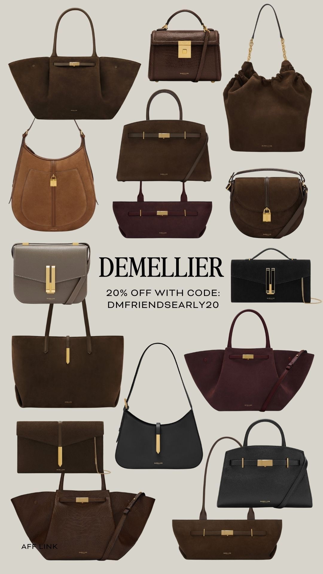 The Black Friday sale we’ve all been waiting for 👏🏼👏🏼👏🏼

Use code: DMFRIENDSEARLY20 for 20% off 

Cyber week, Christmas gift idea, gifts for her, DeMellier bag, suede bag, tote bag

#LTKCyberWeek #LTKuk #LTKgiftguide