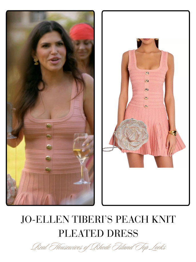 Jo-Ellen Tiberi's Peach Knit Pleated Dress 

 