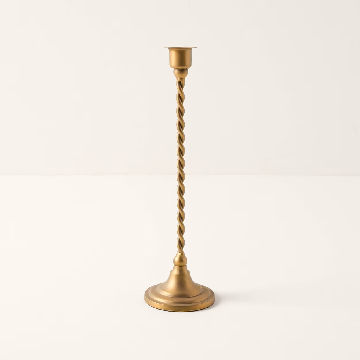 Antique Brass Metal Twisted Taper Holder | Magnolia