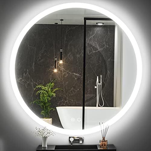 Keonjinn LED Round Mirror 40 Inch Bathroom Vanity Mirror Large Anti-Fog Circle Wall Mounted Mirror D | Amazon (US)
