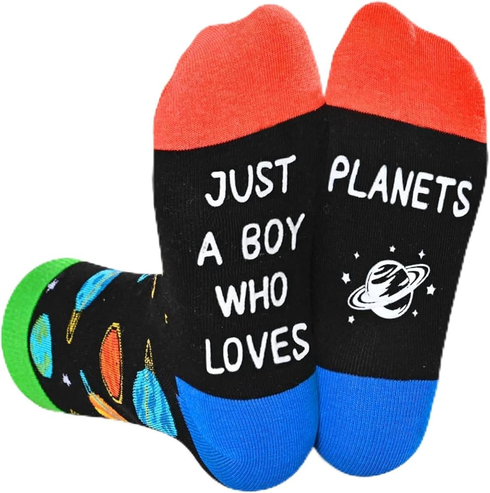 HAPPYPOP Easter Book Planet Socks Gift - Cheese Themed Socks for Kids Girls Boys | Amazon (US)