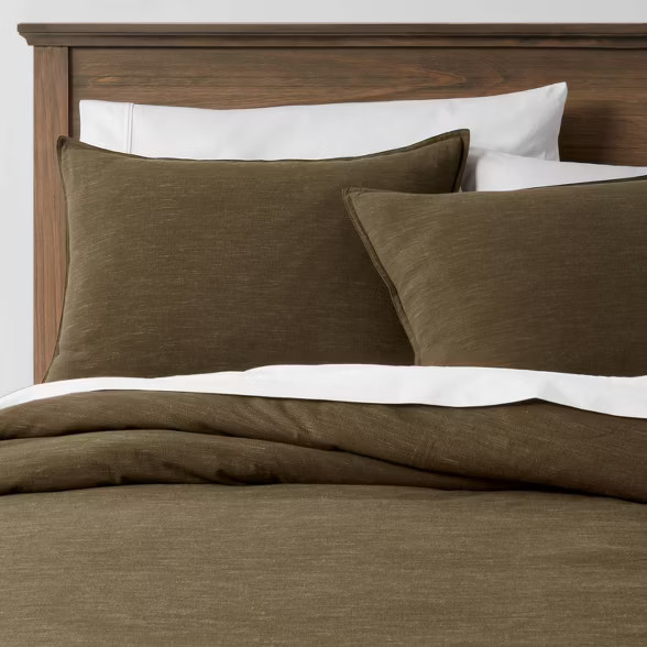 Space Dyed Cotton Linen Duvet & Sham Set - Threshold™ | Target