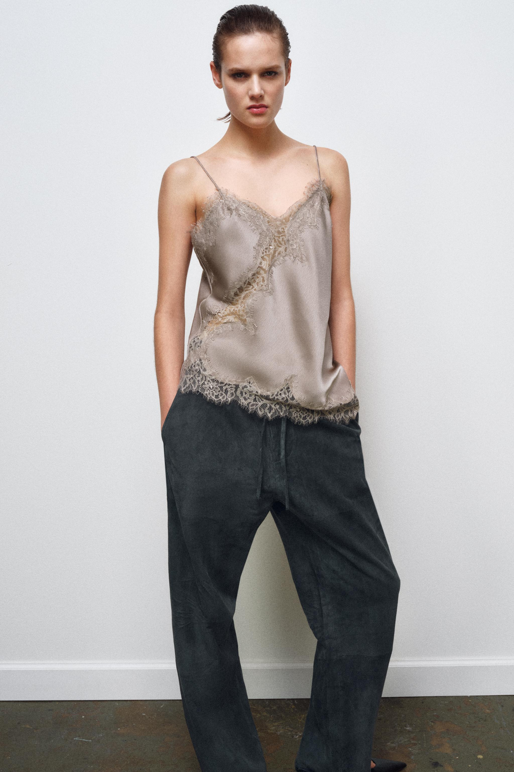 ZW COLLECTION LACE CAMISOLE TOP | Zara US