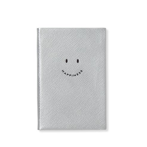 Happiness Chelsea Notebook in Panama in silver | Smythson | Smythson