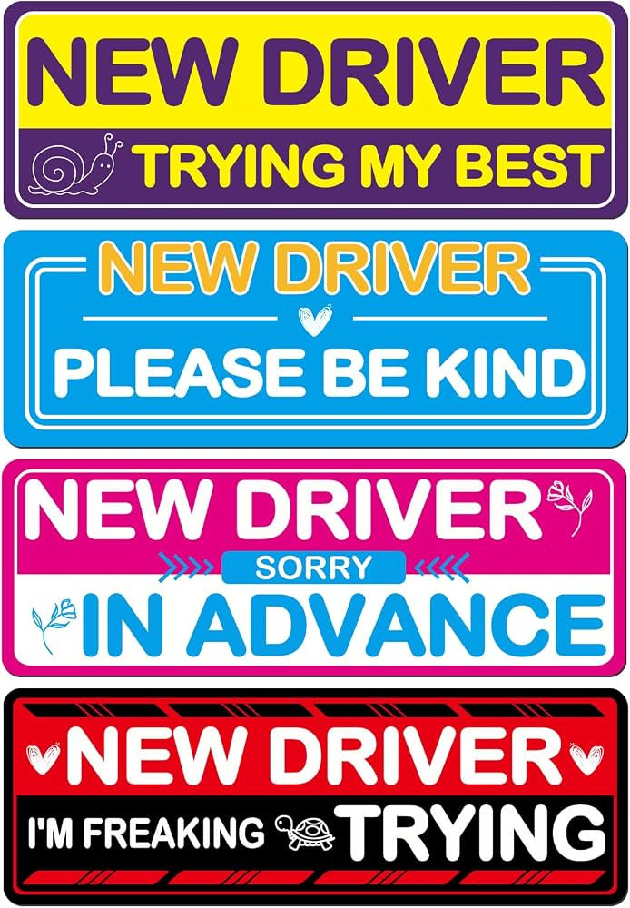 4Pcs Student Driver Magnetic Car Stickers for Beginners, New Magnetic Student Driver Stickers Sig... | Amazon (US)