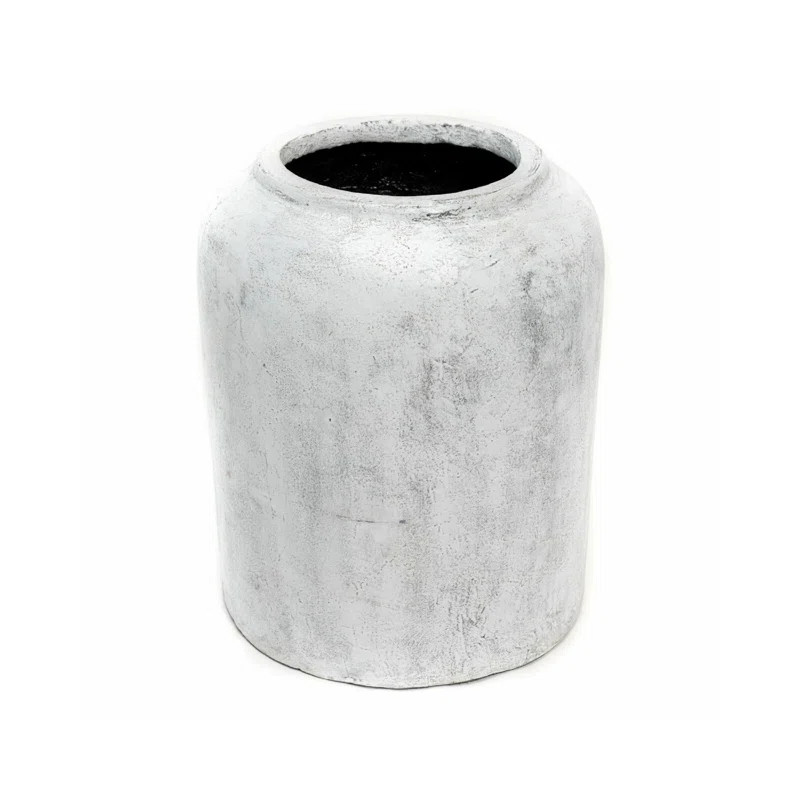 18"H Antique White Cement Planter, Decorative Plant Pots for All House Plants | Wayfair North America