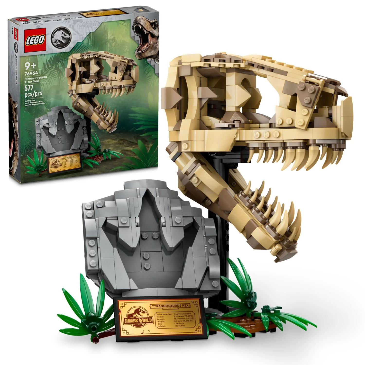 LEGO Jurassic World Dinosaur Fossils: T. rex Skull, Dino Toy for Boys and Girls, Educational Skel... | Walmart (US)