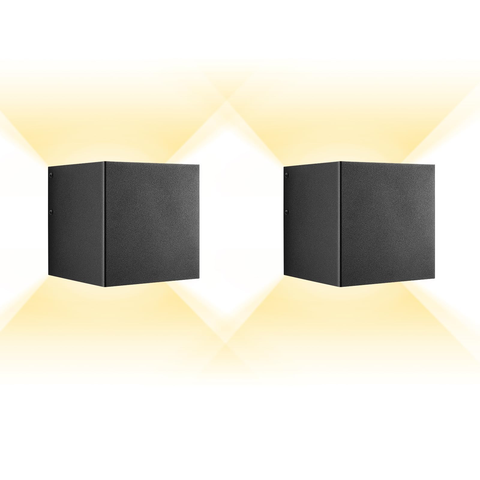 HEQIQEH Modern Style Battery Operated Wall Sconces, LED Cube Indoor Up and Down Wall Lamp with Re... | Amazon (US)