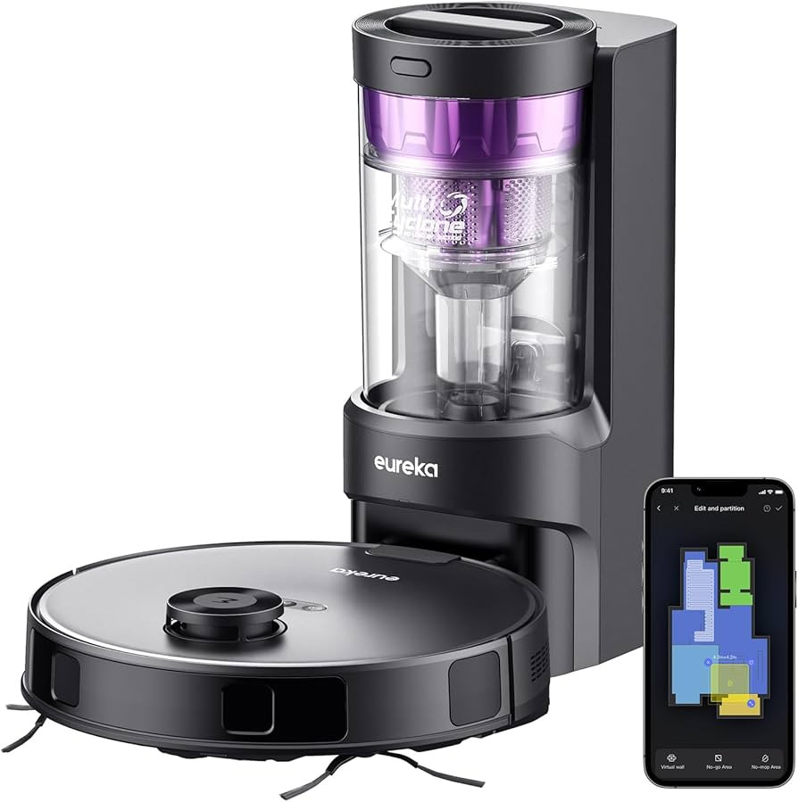 Eureka E10s Robot Vacuum with Bagless Self Emptying Station, Robotic Vacuum and Mop Combo, 45-Day... | Amazon (US)