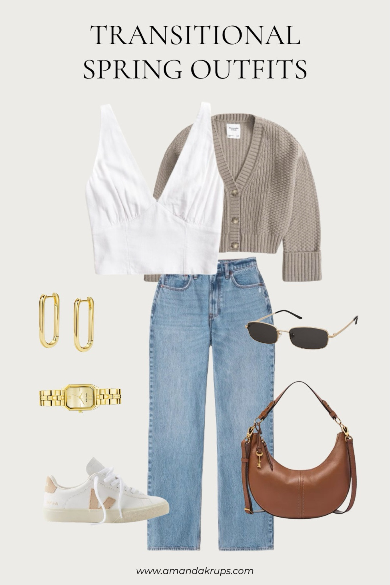 transitional spring outfits featuring brands like Abercrombie, fossil, free people, Amazon #springoutfit