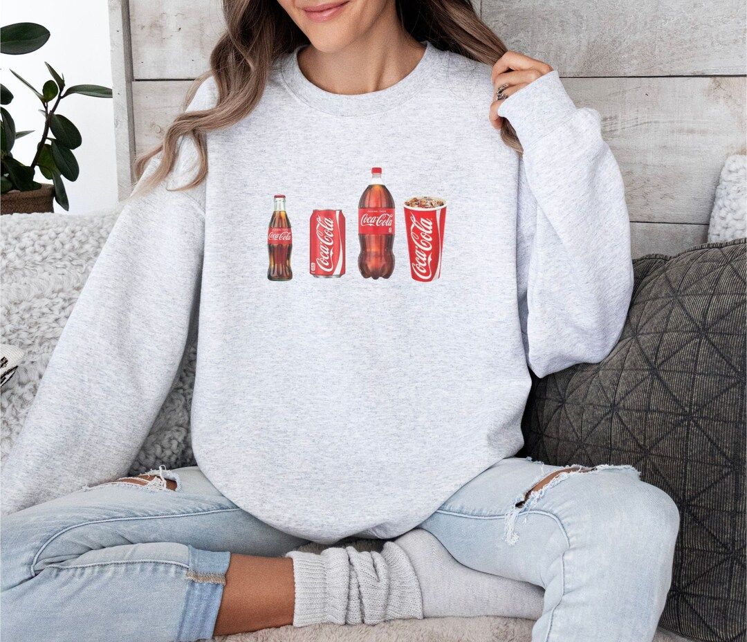 Coca Cola Sweatshirt, Coca Cola Crewneck, Coke Lover, Trendy Sweatshirt, Coca Cola Fan, Gift for ... | Etsy (US)