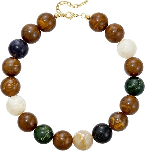 KissYan Chunky Beaded Choker Necklace for Women | Amazon (US)