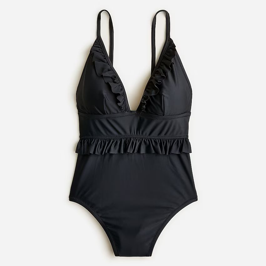 Ruffle plunge one-piece | J.Crew US