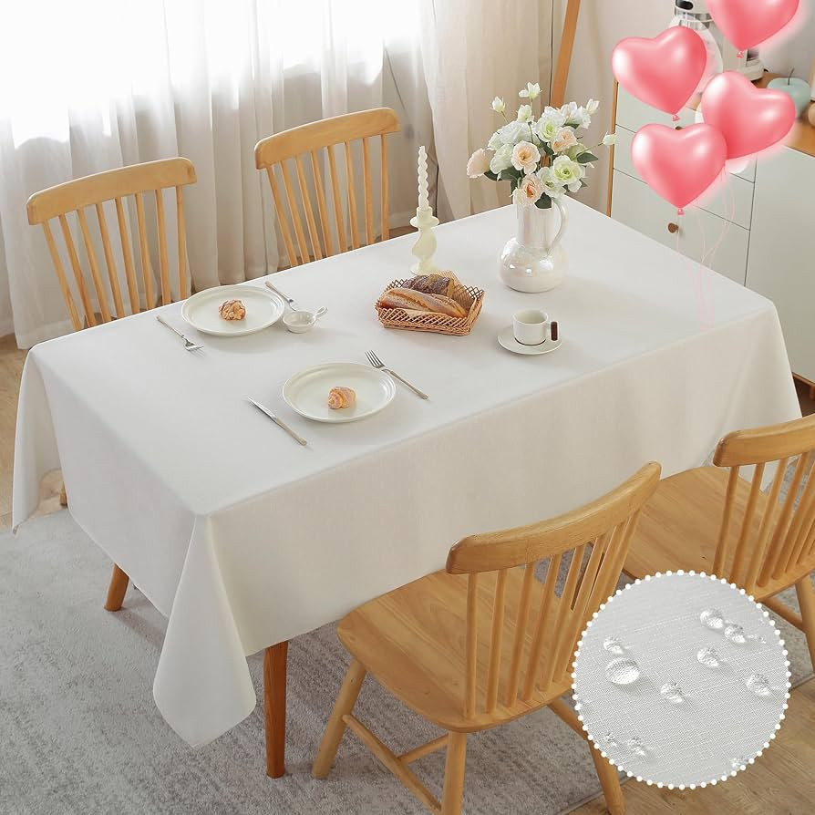 Alsoo Textured Table Cloth for Rectangle Tables 60×90 Inch Waterproof Linen Tablecloth Spill Pro... | Amazon (US)