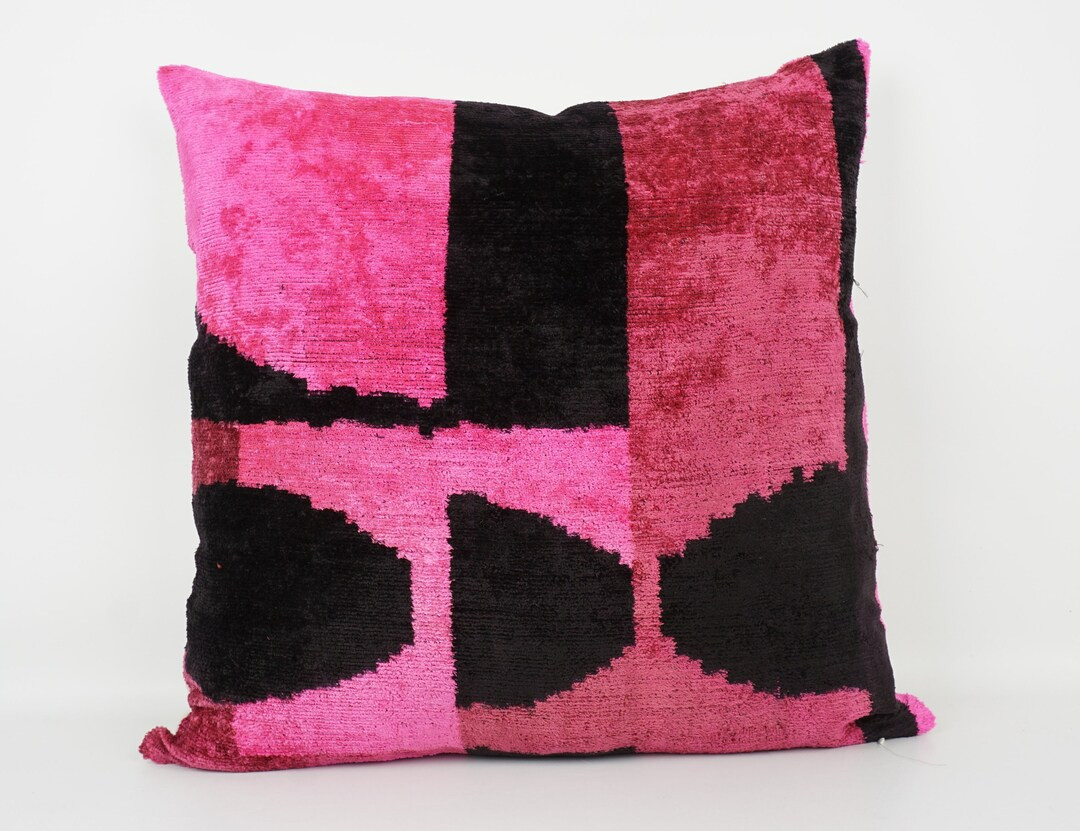 Ikat Velvet Pillow Cover, Handmade Silk Ikat Velvet Pillow , 20 X 20 - Etsy | Etsy (US)