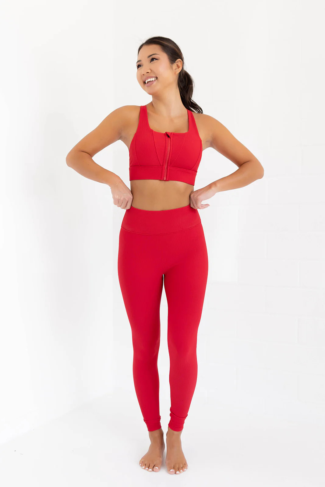Cherry Ribbed Set | Volare Fitness
