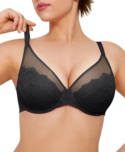 Popilush Bras for Women Lace Minimizer Underwire Bra, Unlined Full Coverage with Comfortable Lift... | Amazon (US)