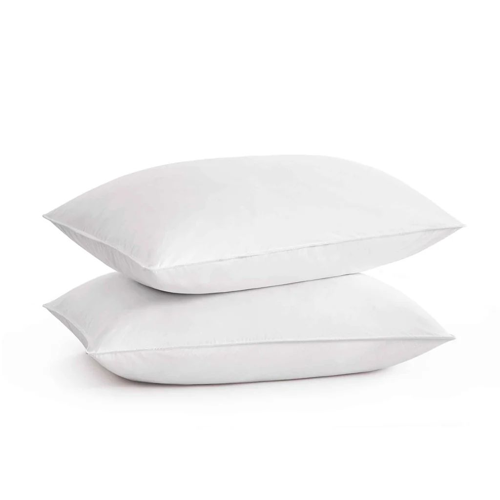2 Pack White Goose Feather Pillows for Side and Back Sleepers | Puredown.Inc