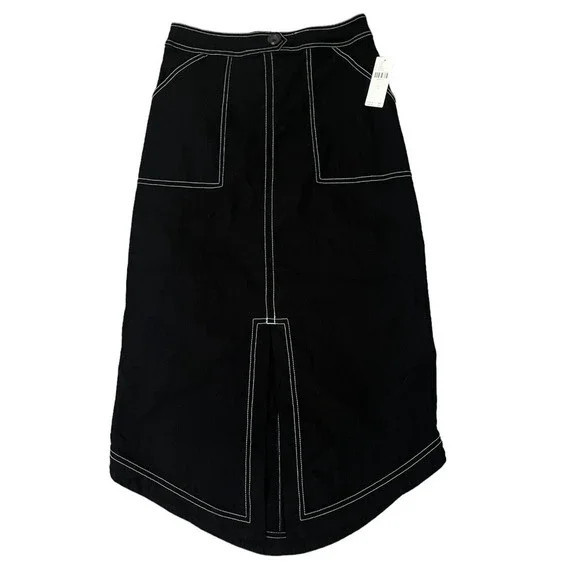 Anthropologie Maeve Front-Slit Utility Skirt $130 SIZE 2 Black | Poshmark