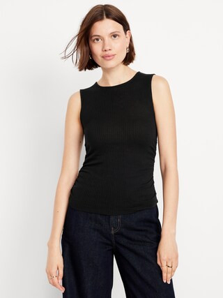 High-Neck Shirred Cropped Top | Old Navy (US)