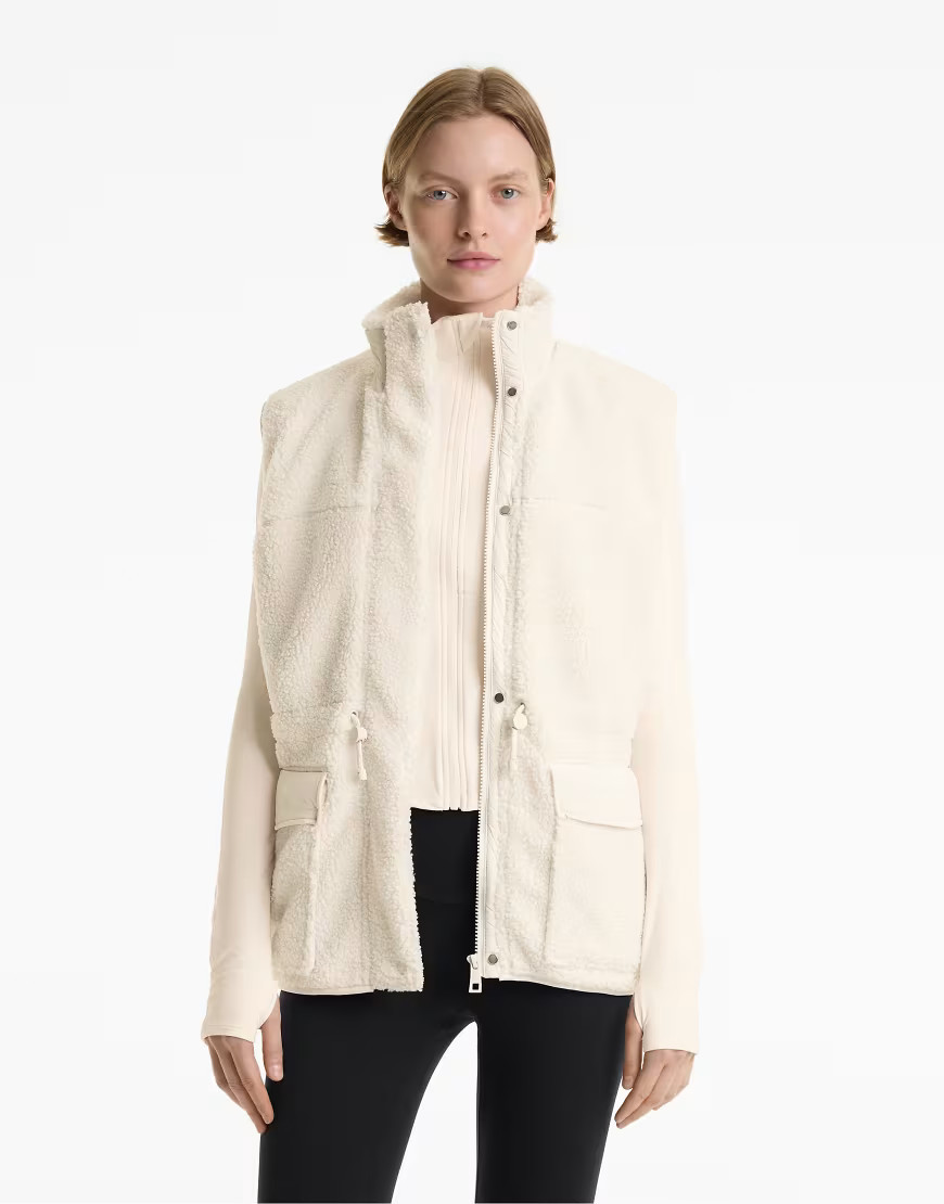 OYSHO Faux-shearling gilet in ecru-Neutral | ASOS (Global)