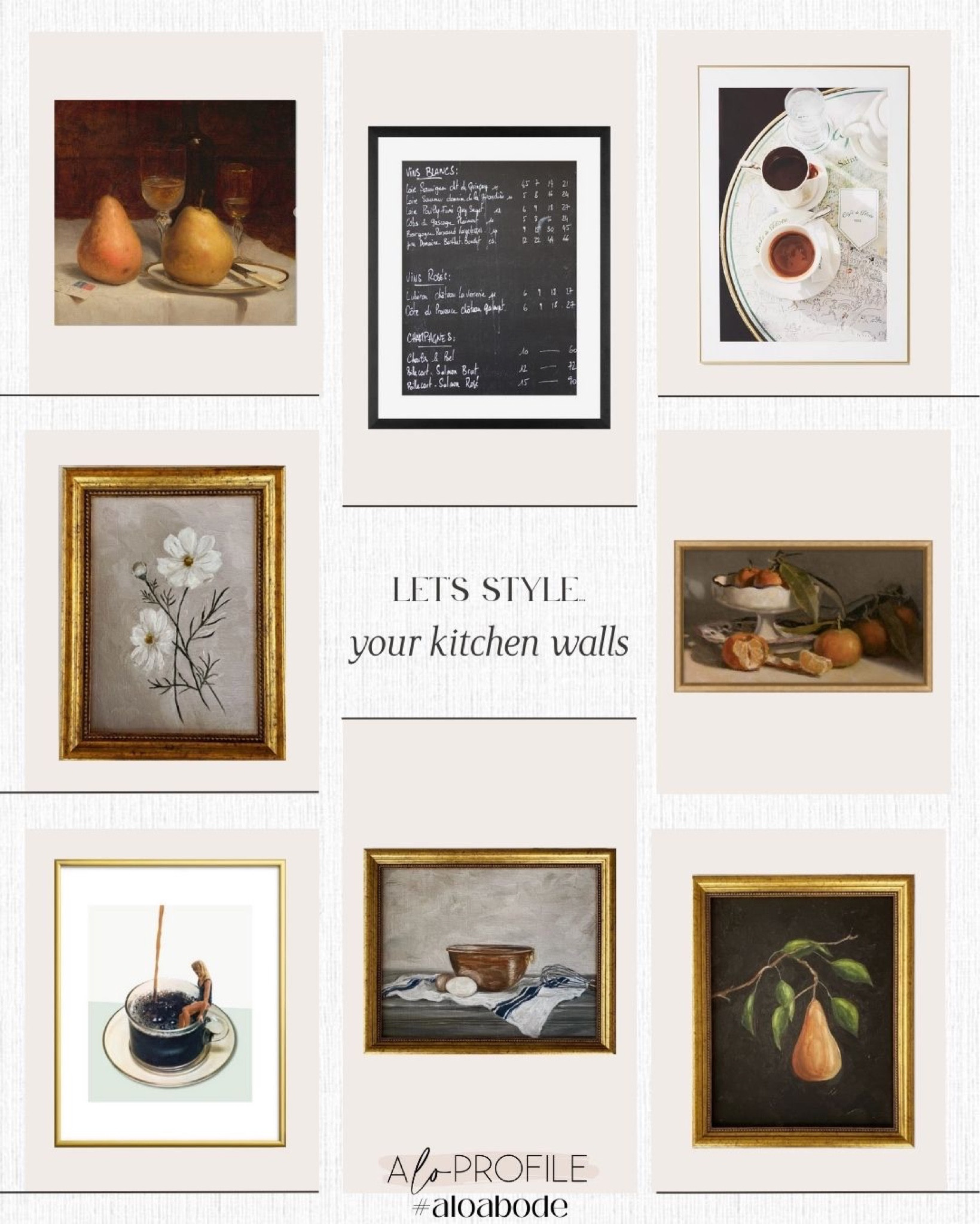 Kitchen Art // wall decor, wall art, oil paintings, fruit oil painting, modern kitchen art, fruit kitchen art, coffee kitchen art, recipe art, minimal art, vintage frame art, brass frame art, kitchen ledge art, still life art

#LTKhome