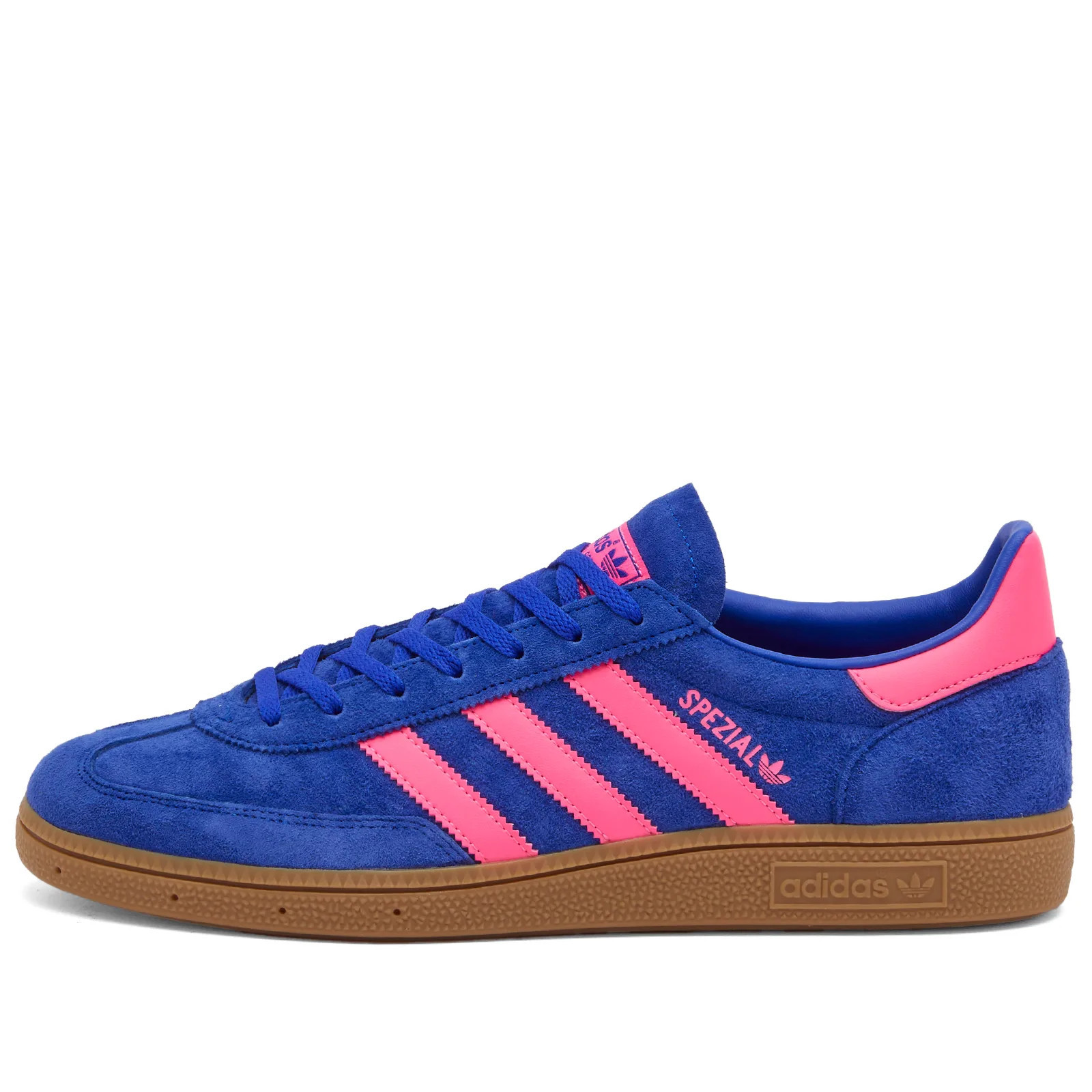 Adidas Handball Spezial Sneakers in Lucid Blue/Lucid Pink/Gum, Size UK 3 | END. Clothing