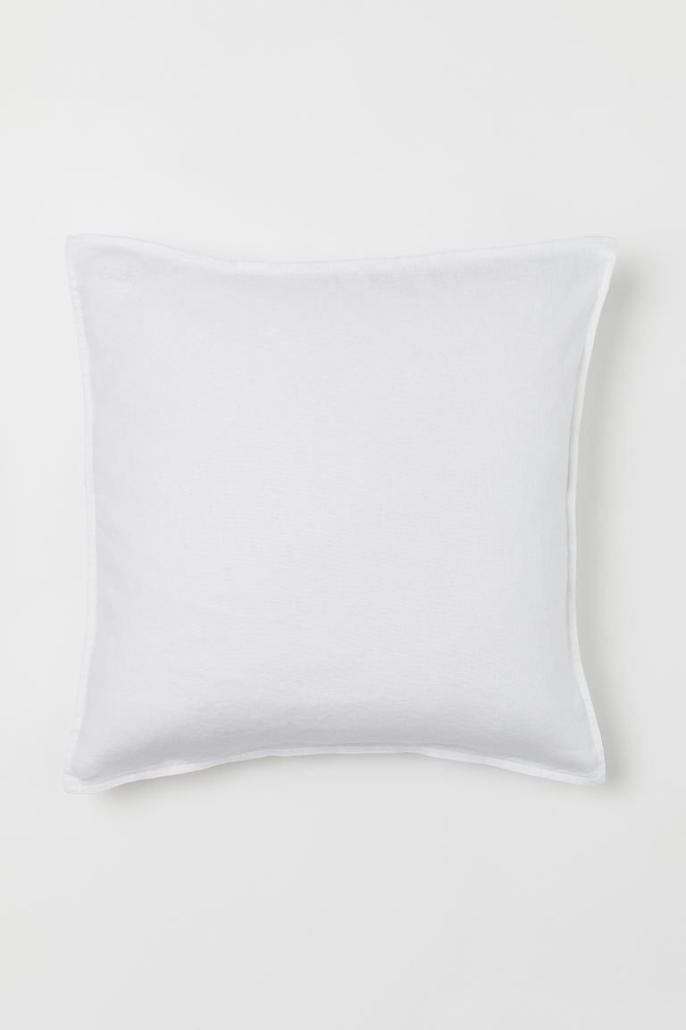 Cushion cover in washed linen with a concealed zip. | H&M (US + CA)